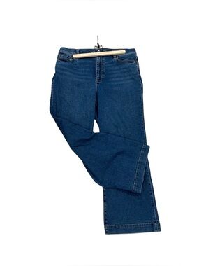 Classic Lands End Women's Straight Wide Leg Blue Jeans